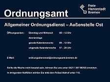 Öffnungszeiten und Kontakt des Ordnungsdienstes - Außenstelle Ost