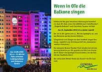 Flyer der Veranstaltung Singende Balkone am 10.09.2026 in Tenever